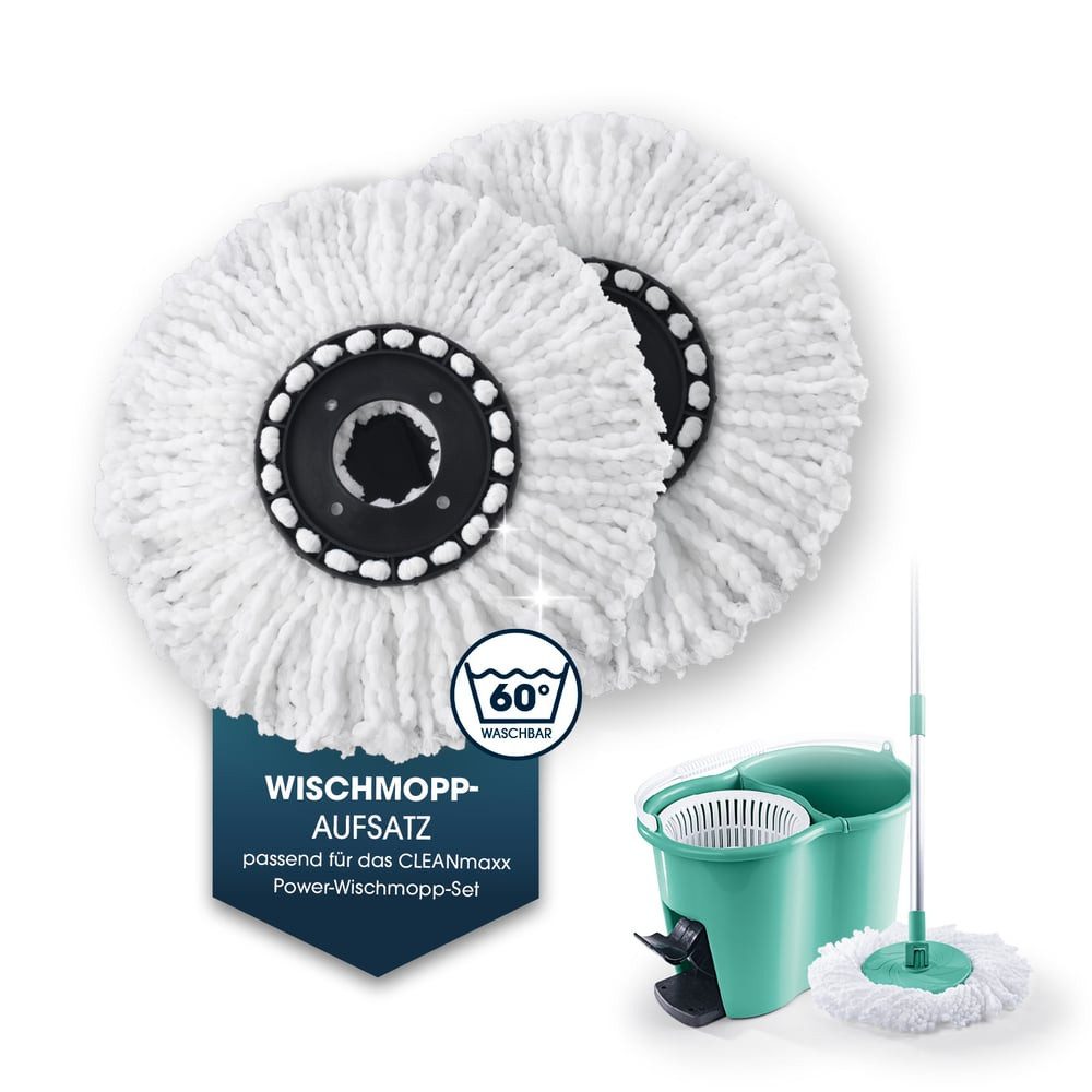 CLEANmaxx Wischmopp Power-Wischmopp - Ersatzmopp, 2er-Set