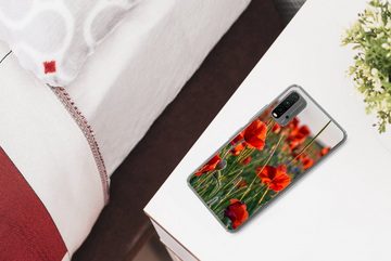 MuchoWow Handyhülle Blumen - Mohnblumen - Natur - Rot, Phone Case, Handyhülle Xiaomi Redmi 9T, Silikon, Schutzhülle