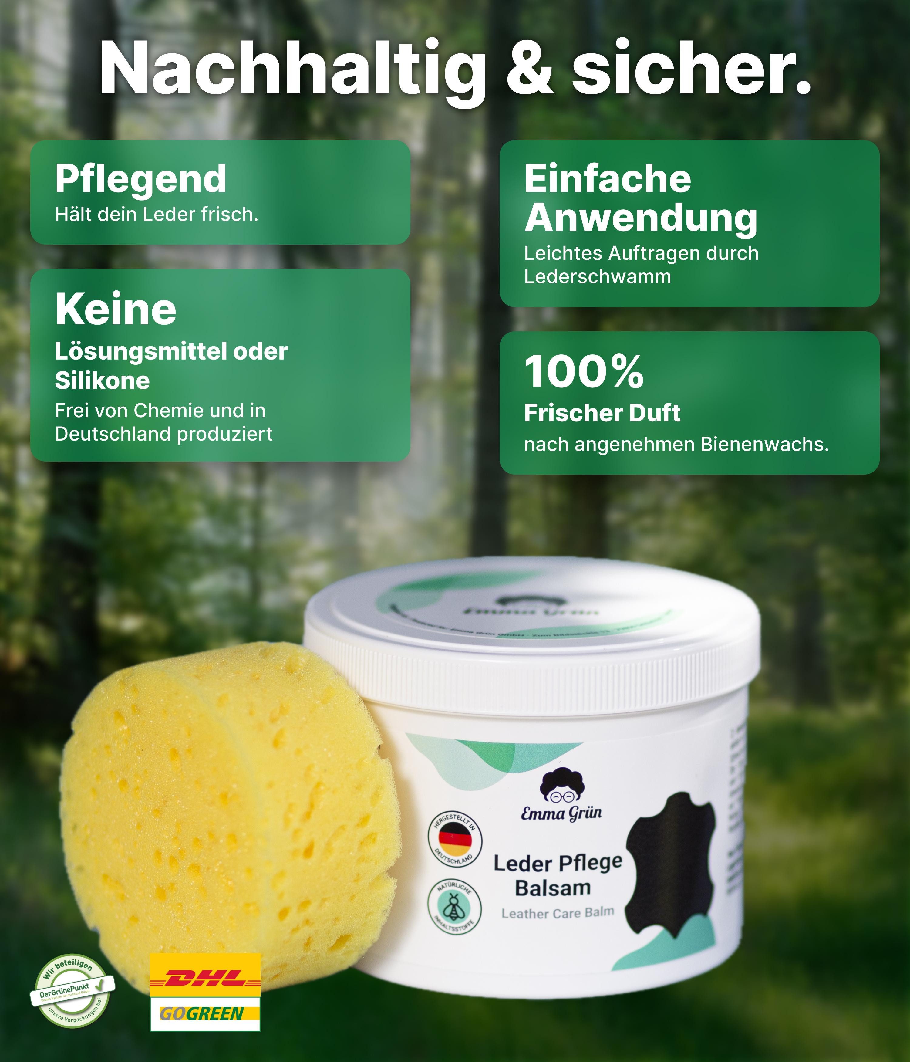 Emma Grün Lederbalsam mit Bienenwachs Lederreiniger