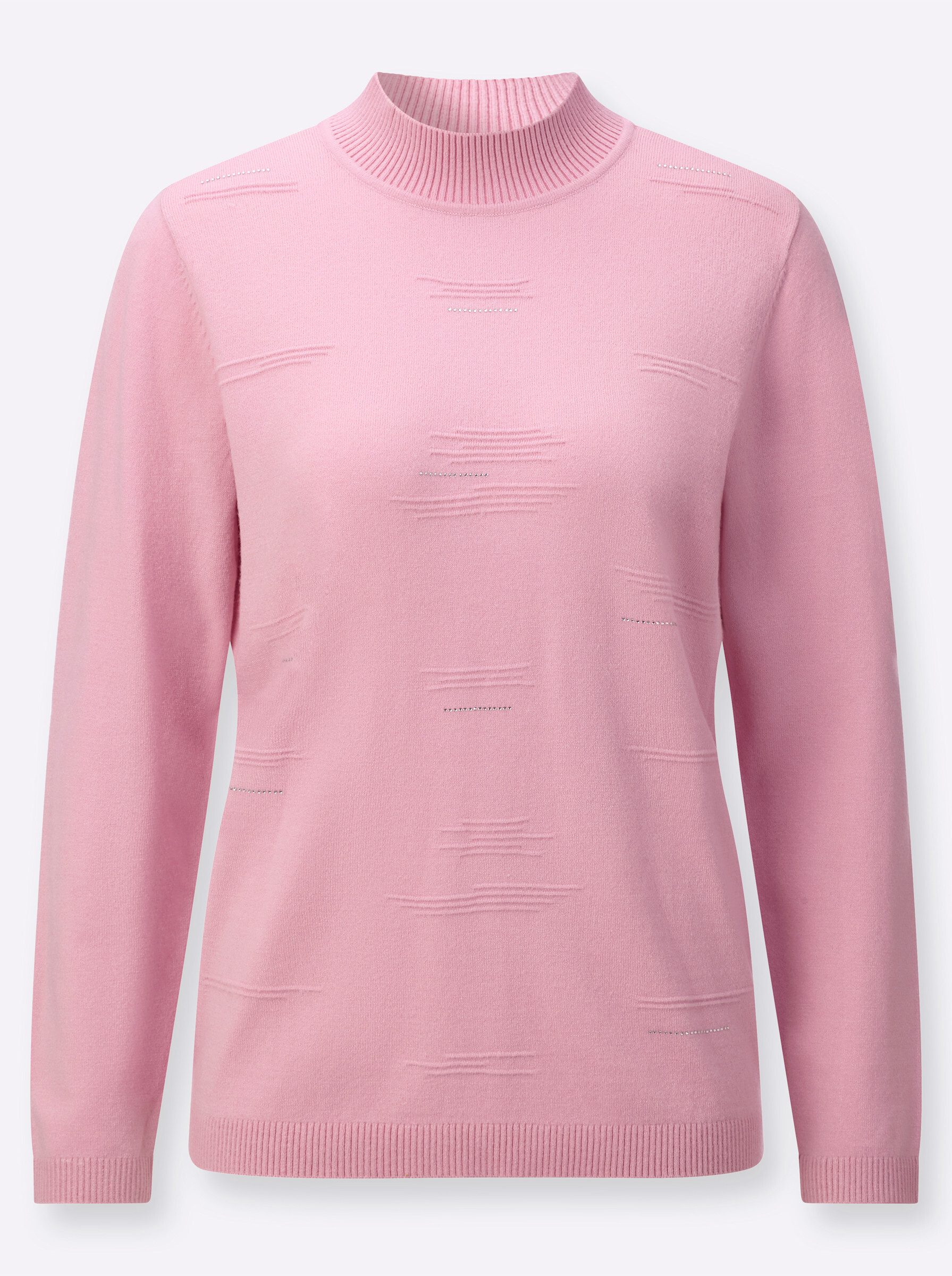 Strickpullover Stehkragen-Pullover Langarm Jersey