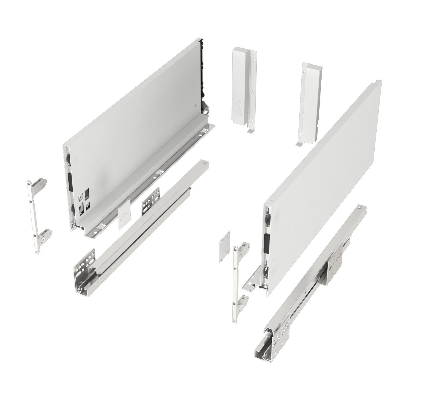 SO-TECH® Schubkasten Schubladensystem JUNKER SLIM weiß H: 167 mm bis 40 kg belast, SoftClose, mit 13 mm Schubladenzargen, Nennlänge 450 mm