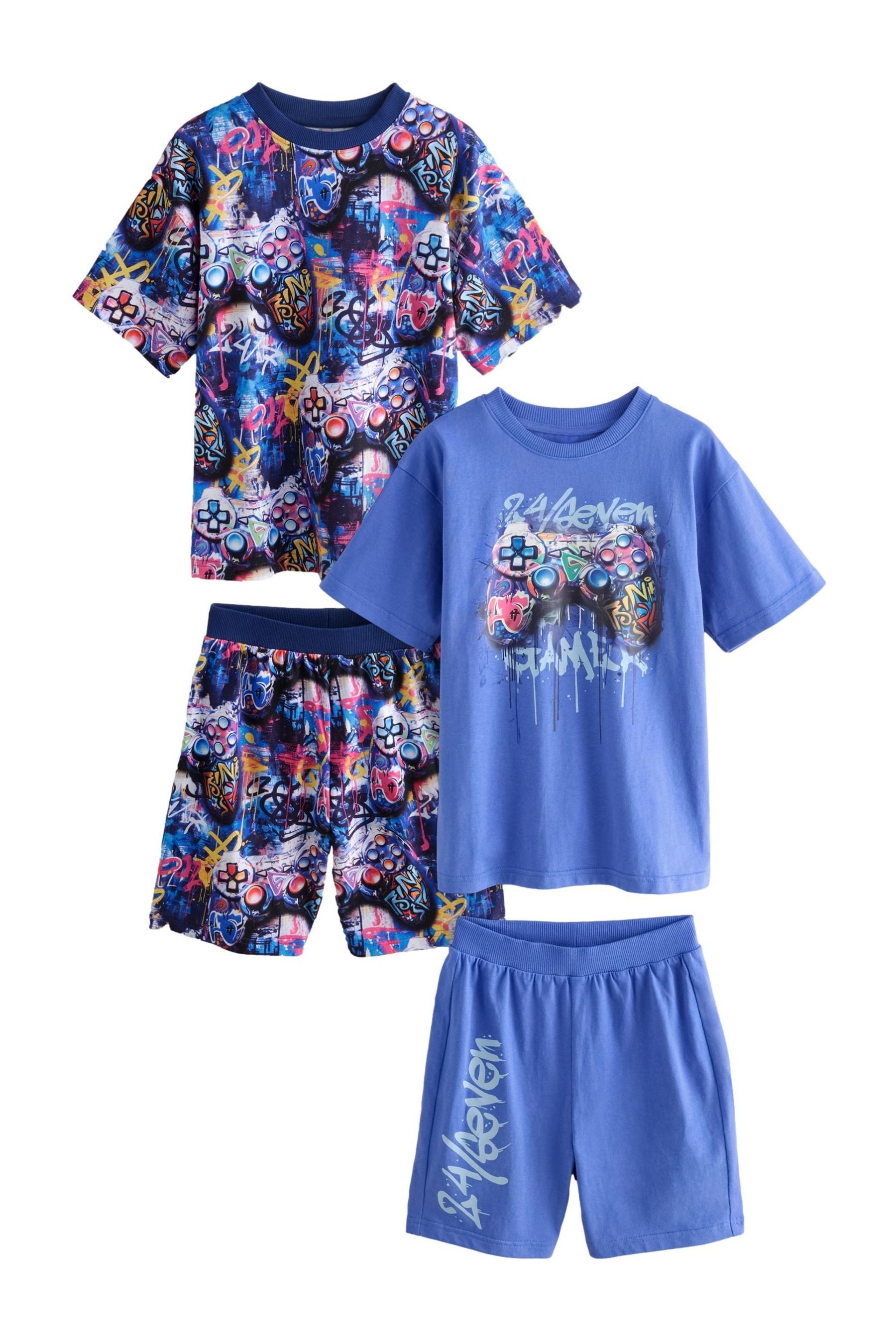 Next Pyjama 2er-Pack kurze Relaxed Schlafanzüge aus Baumwolle (4 tlg)