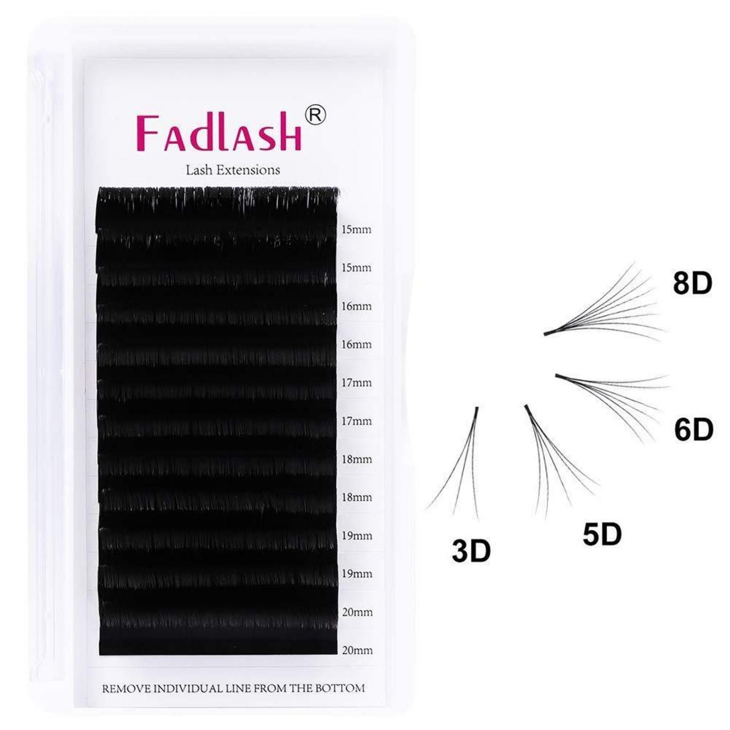 LuxusKollektion Einzelwimpern Wimpernverlängerung Selbstfächernd DD 0.05mm Schwarz Mix