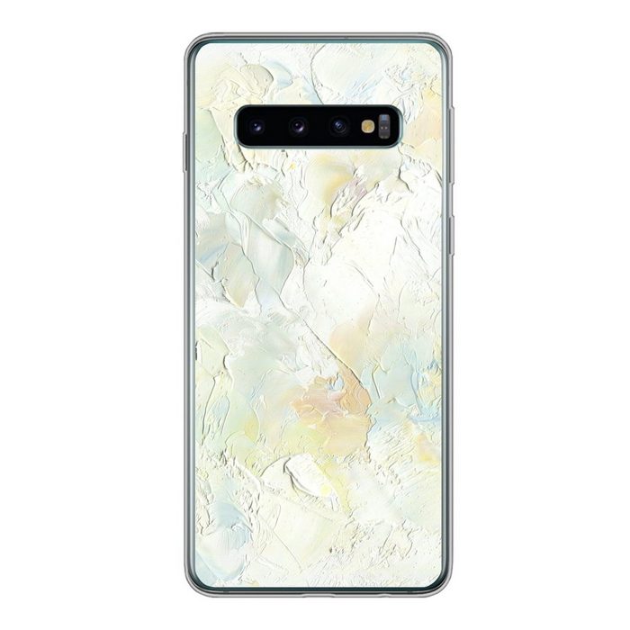 MuchoWow Handyhülle Ölgemälde weiß Phone Case Handyhülle Samsung Galaxy S10 Silikon Schutzhülle