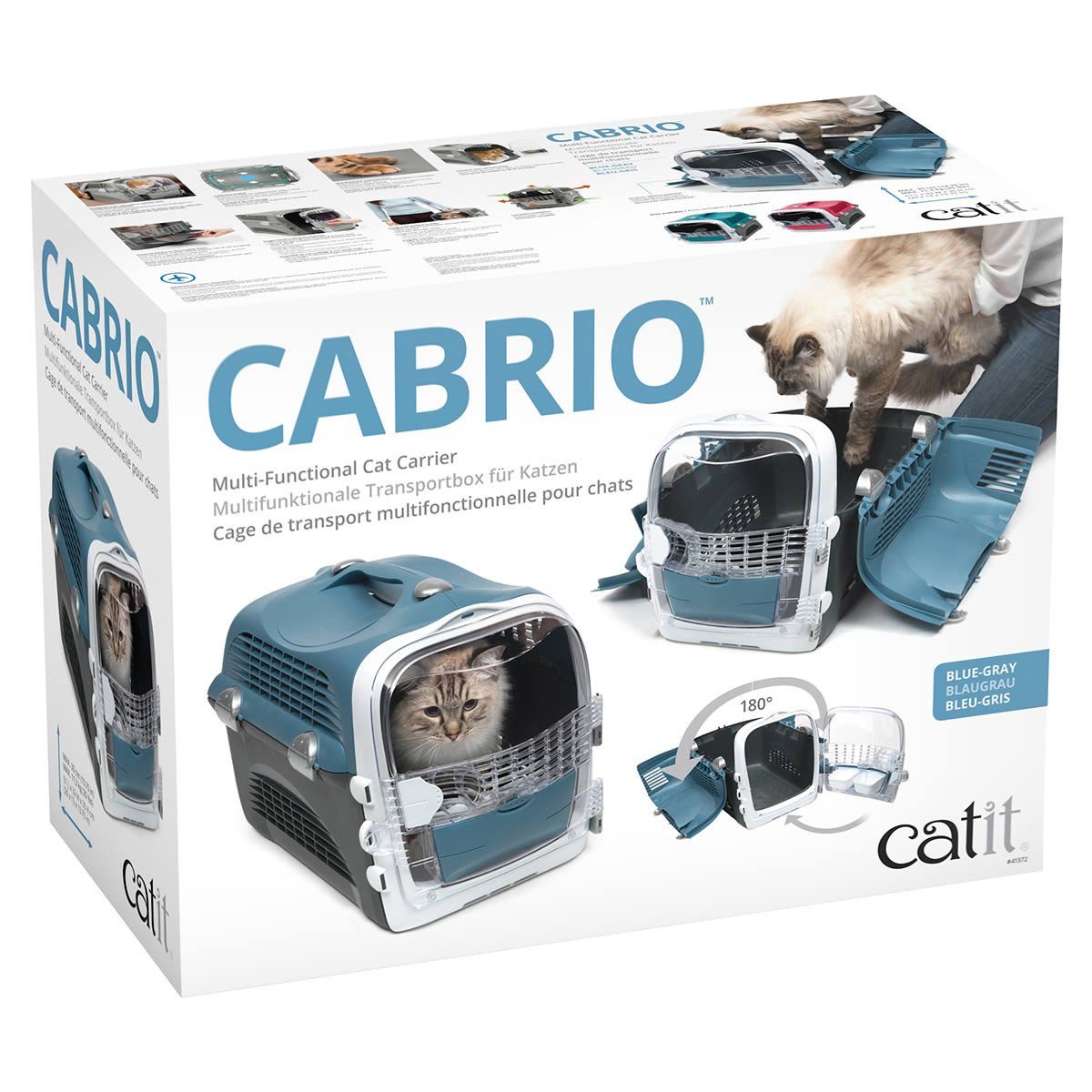 Catit Tiertransportbox Cabrio Transportbox blau/grau