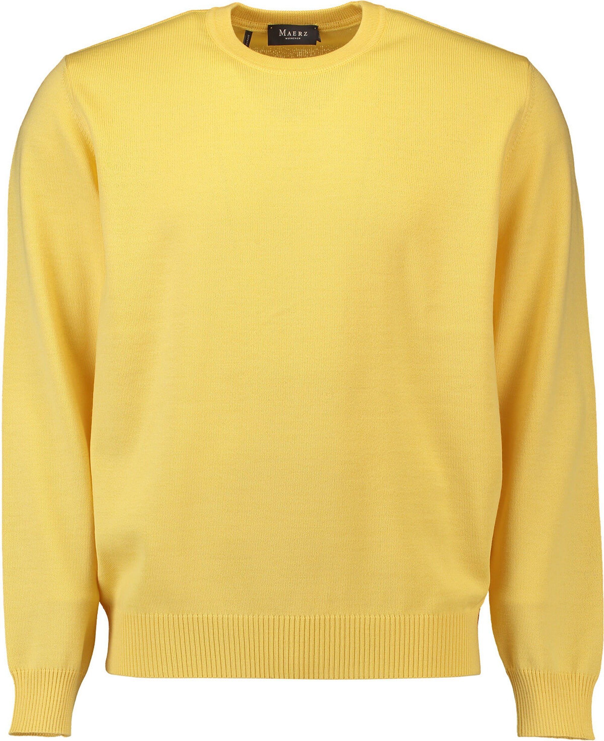 MAERZ Muenchen V-Ausschnitt-Pullover MAERZ V-Ausschnitt Pullover gelb aus  Merinowolle