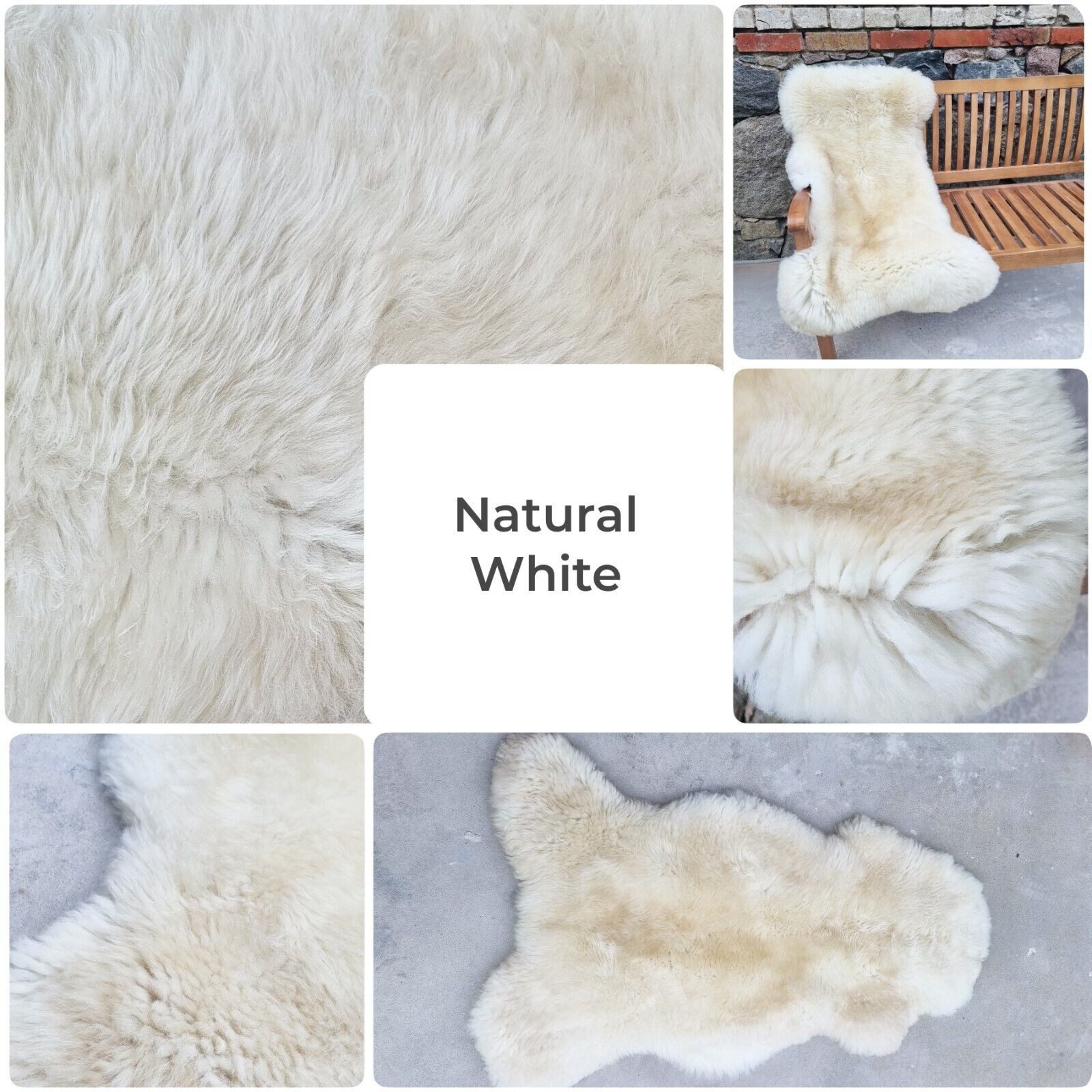 Provellus Fellteppich Premium Schaffell Natur Unikat ungeschoren, 5–10 cm Wolle, 110-120cm x 60-70cm