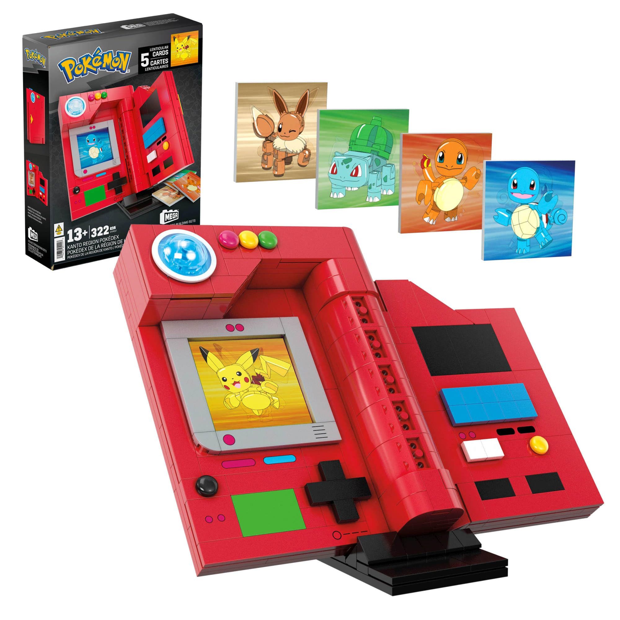 Mattel® MEGA Pokémon Kanto Pokédex Konstruktions-Spielset, (322 St), Bau- und Konstruktionsset aus Pokémon