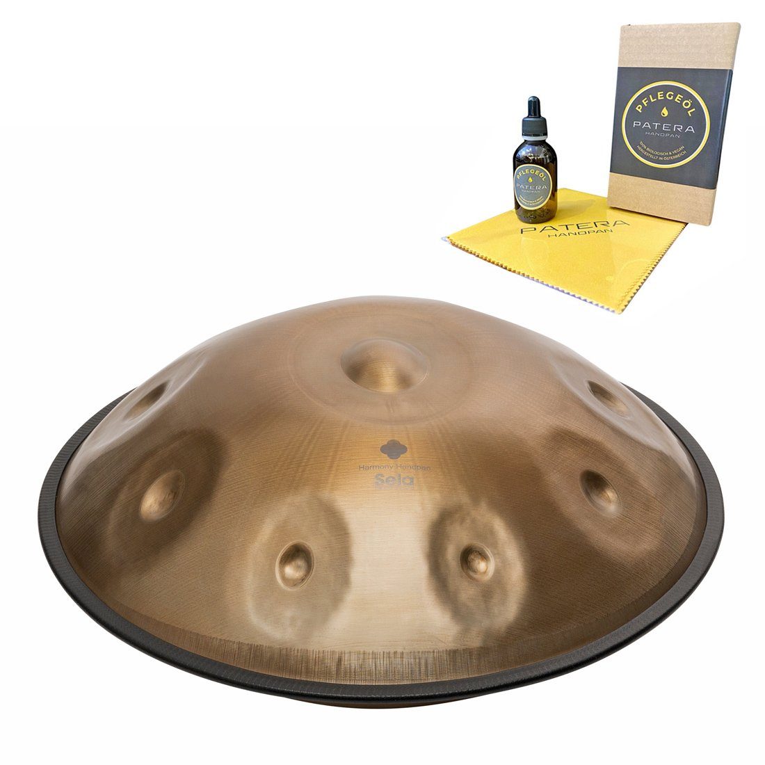 Handpan Sela SE 202 Harmony Handpan D Amara mit Pflege-Öl