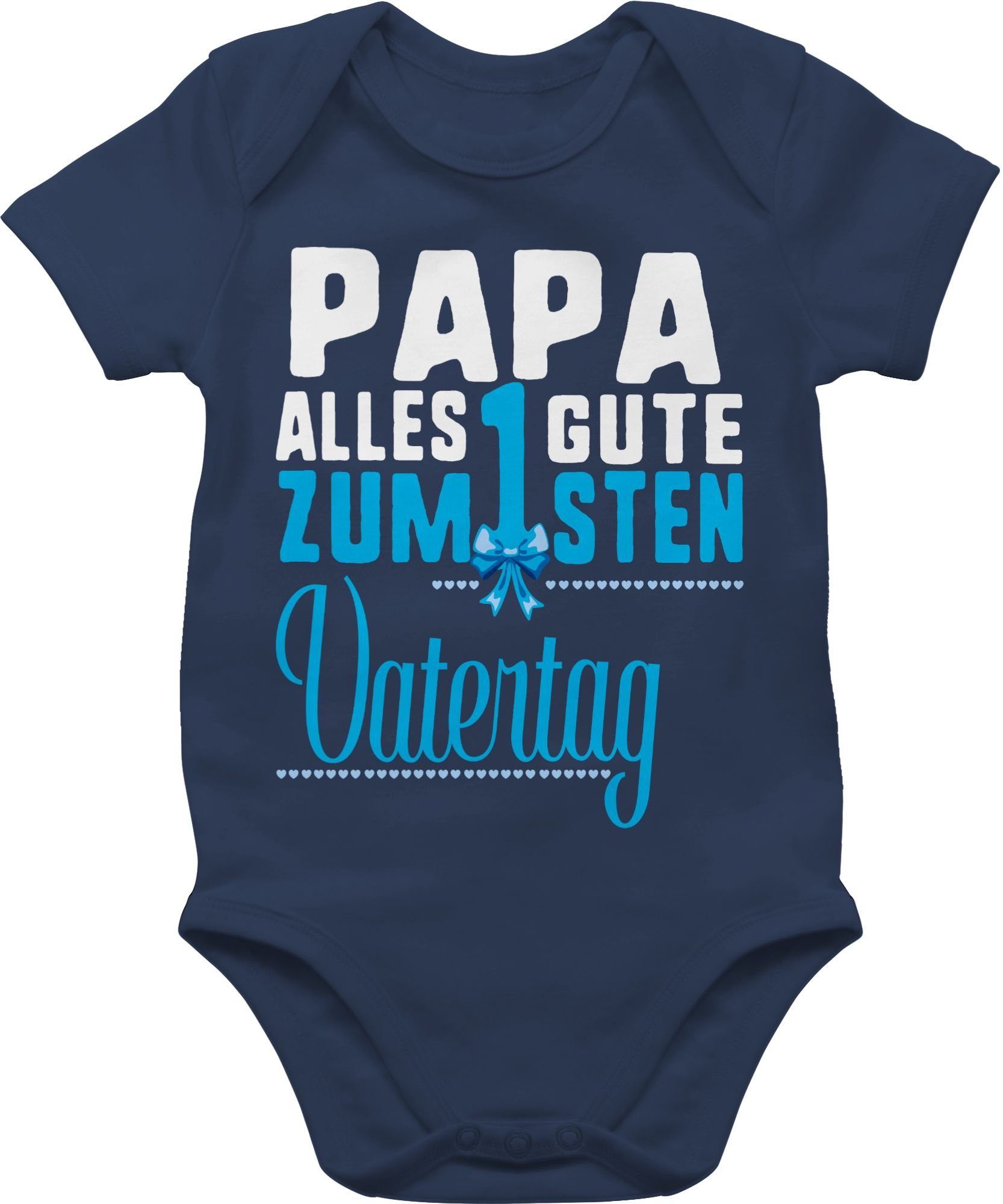 Shirtracer Shirtbody Papa alles Guten zum 1sten Vatertag blau Geschenk Vatertag Baby 1 Navy Blau