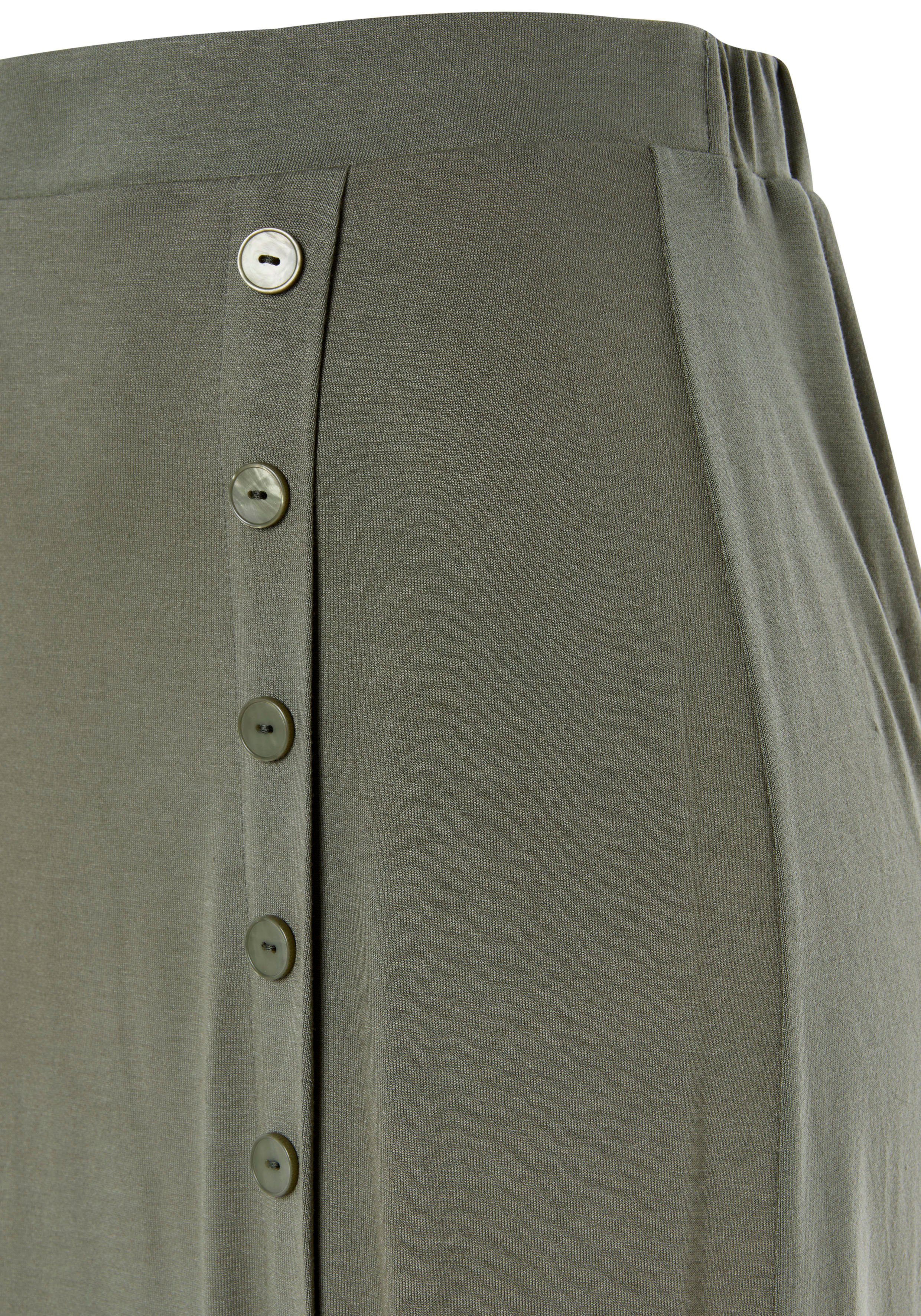 Buffalo Midirock mit Schlitz und Zierknopfleiste, elastischer Jerseyrock, Strandrock