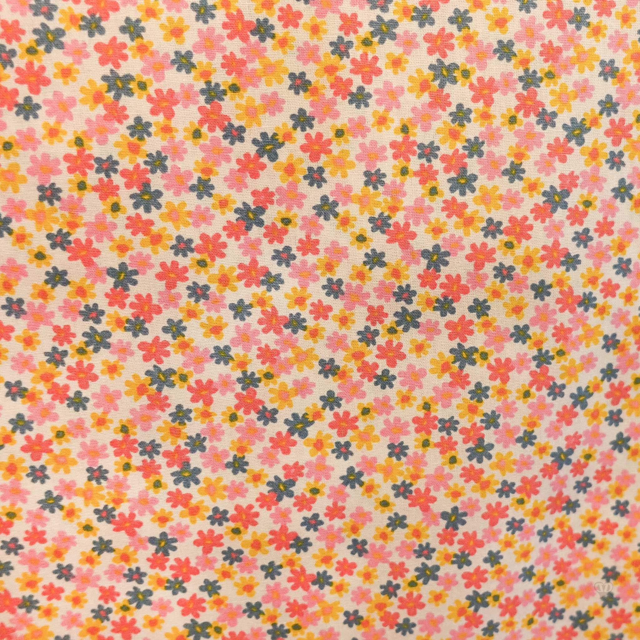 maDDma Stoff Baumwoll-Stoff bunte Blumenwiese ab 1x1,45m Popeline Sommerstoff, 012 - bunte Blüten