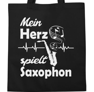 Shirtracer Umhängetasche Mein Herz spielt Saxophon, Musik Instrument Zubehör