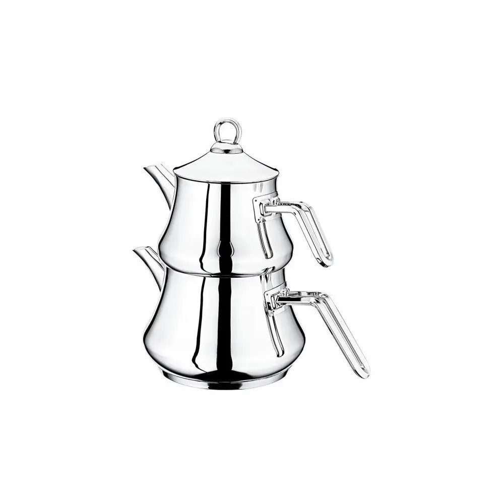 Özberk Teekanne Viviana, 0.415 l, (Packung, 2 teilig), Premium Teekanne, Edelstahl 4.15 Liter Induktion | Teekannen