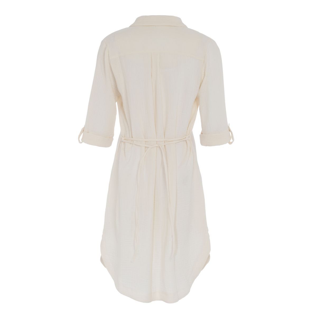 Knit Factory Klassische Bluse Kim Blusenkleid Beige L (1-tlg) Bluse Blusenkleid