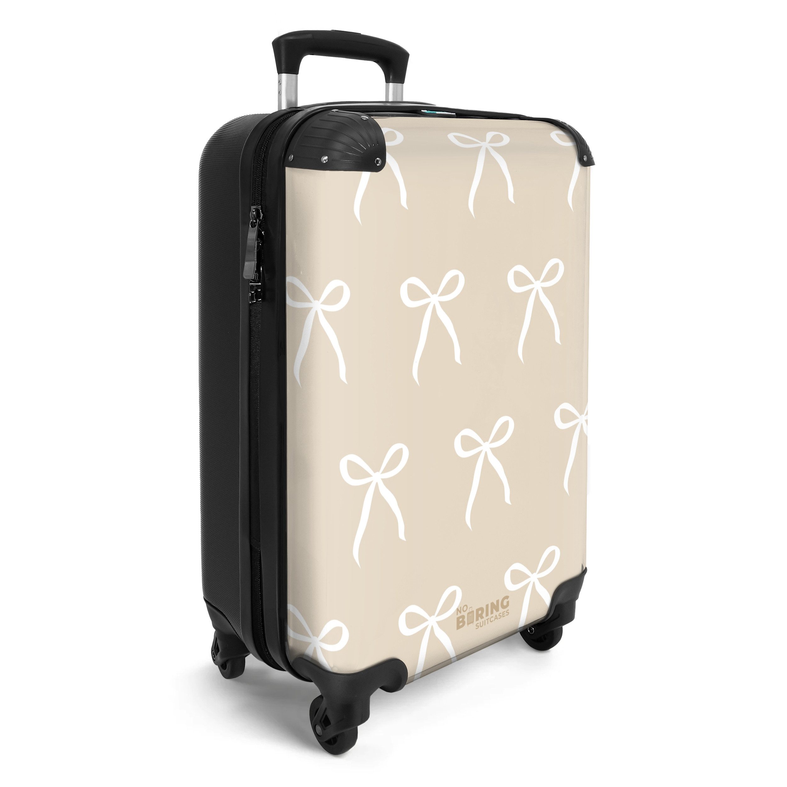 NoBoringSuitcases.com© Hartschalen-Trolley Muster der Schleifen 55x35x20cm, 4 Rollen, Reisetasche mit Rollen, Koffer Handgepäck Flugzeug