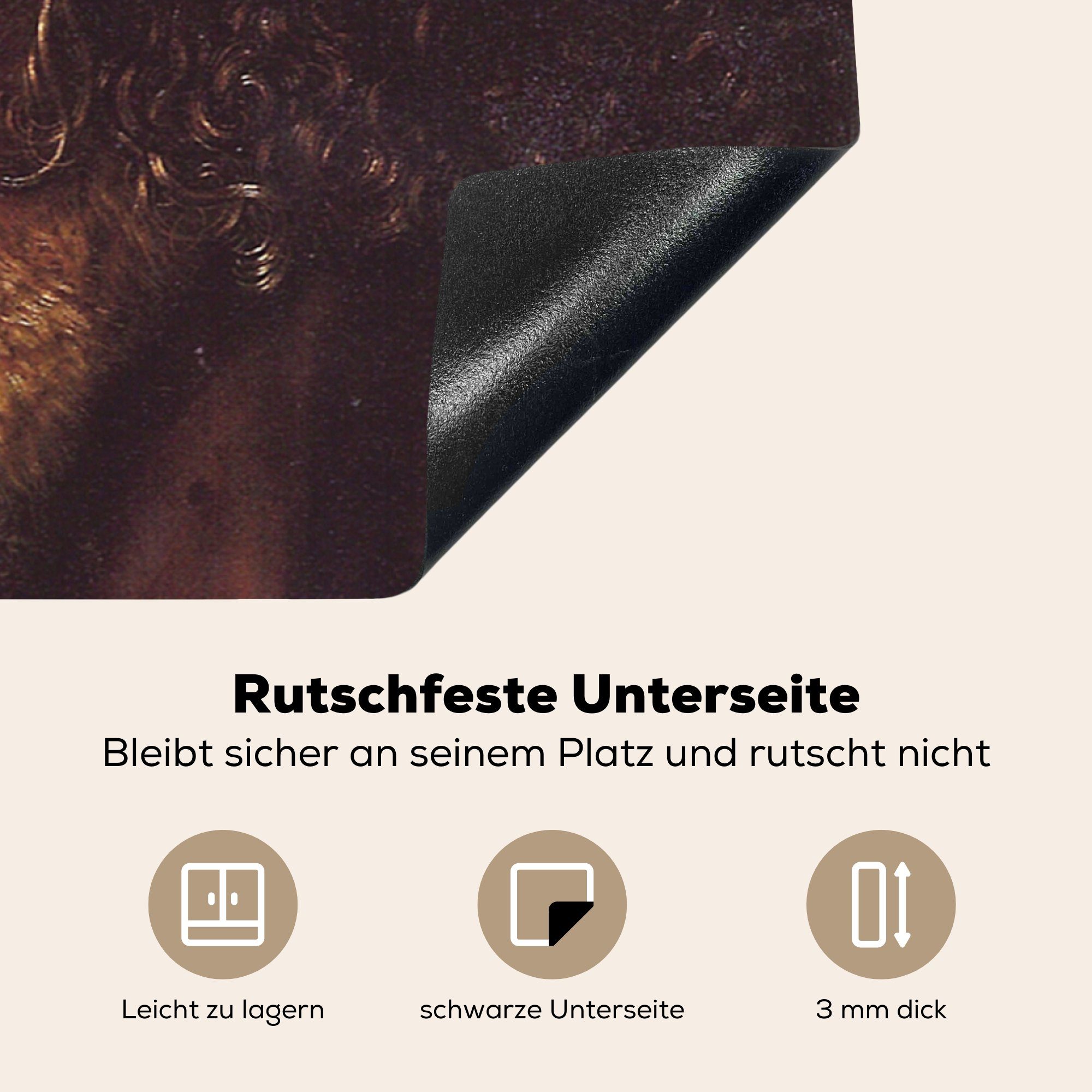 MuchoWow Herdblende-/Abdeckplatte Selbstbildnis - Albrecht Vinyl, küche Arbeitsplatte Dürer, Ceranfeldabdeckung, 78x78 cm, für (1 tlg)
