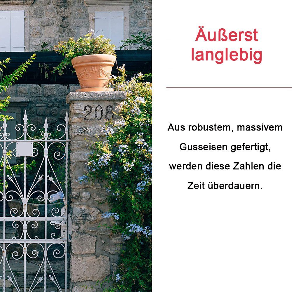 Rustikale Zahlen Moderne Briefkästen NUODWELL Hausnummern DIY Hausnummer Nr.2 Gusseiserne