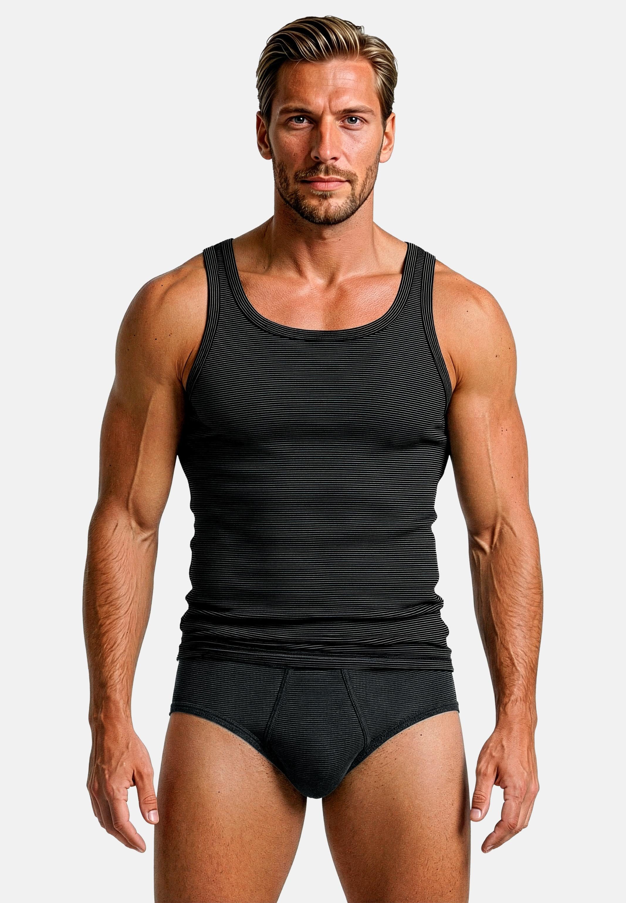 ESGE - Die Wäsche-Macher Unterhemd 5er Pack - Feinripp Ringel (Spar-Set, 5-St) Unterhemd / Tanktop - Baumwolle - Strapazierfähig