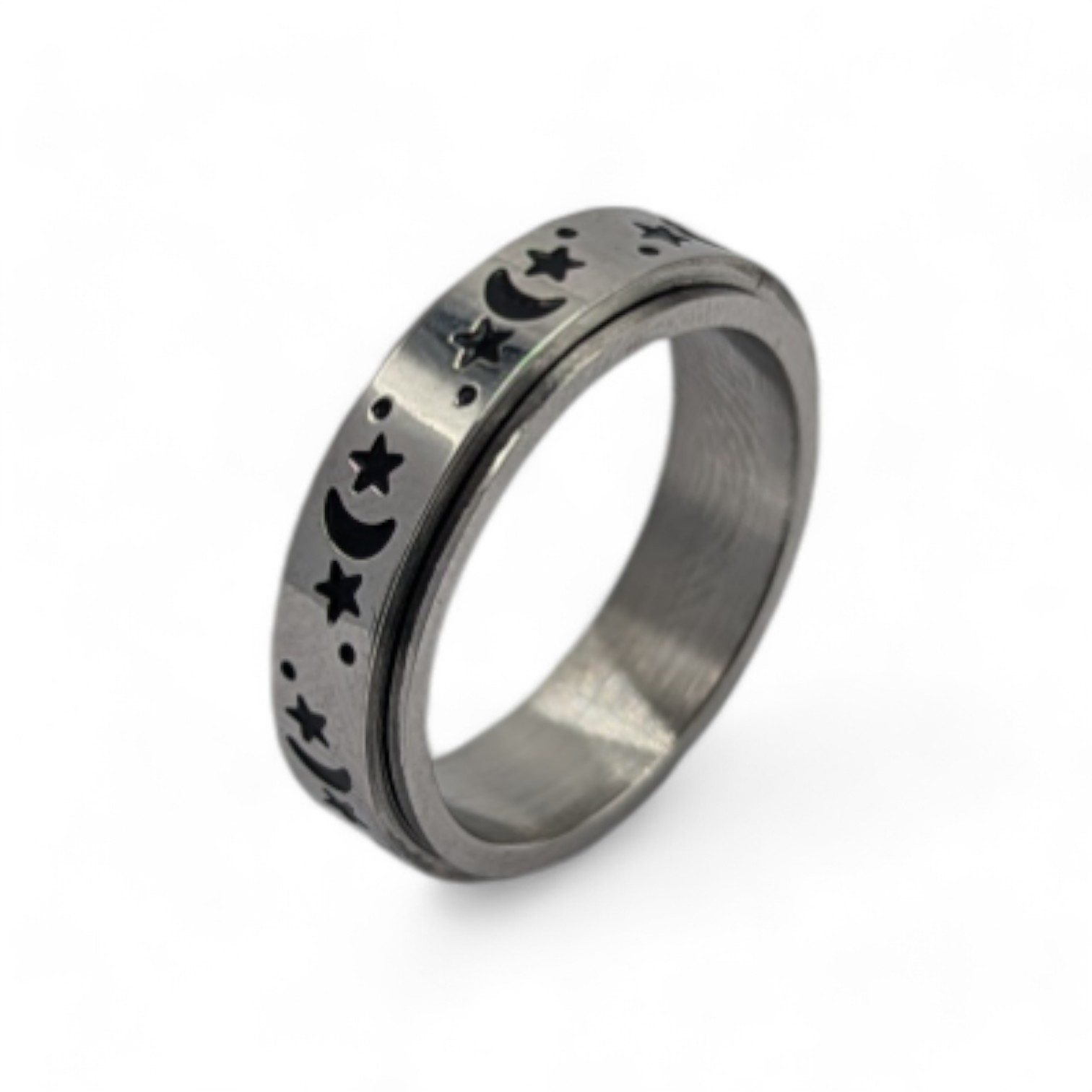 Fingerring Anti Stress Fidget Ring Mond 2 Sterne Anxiety Ring