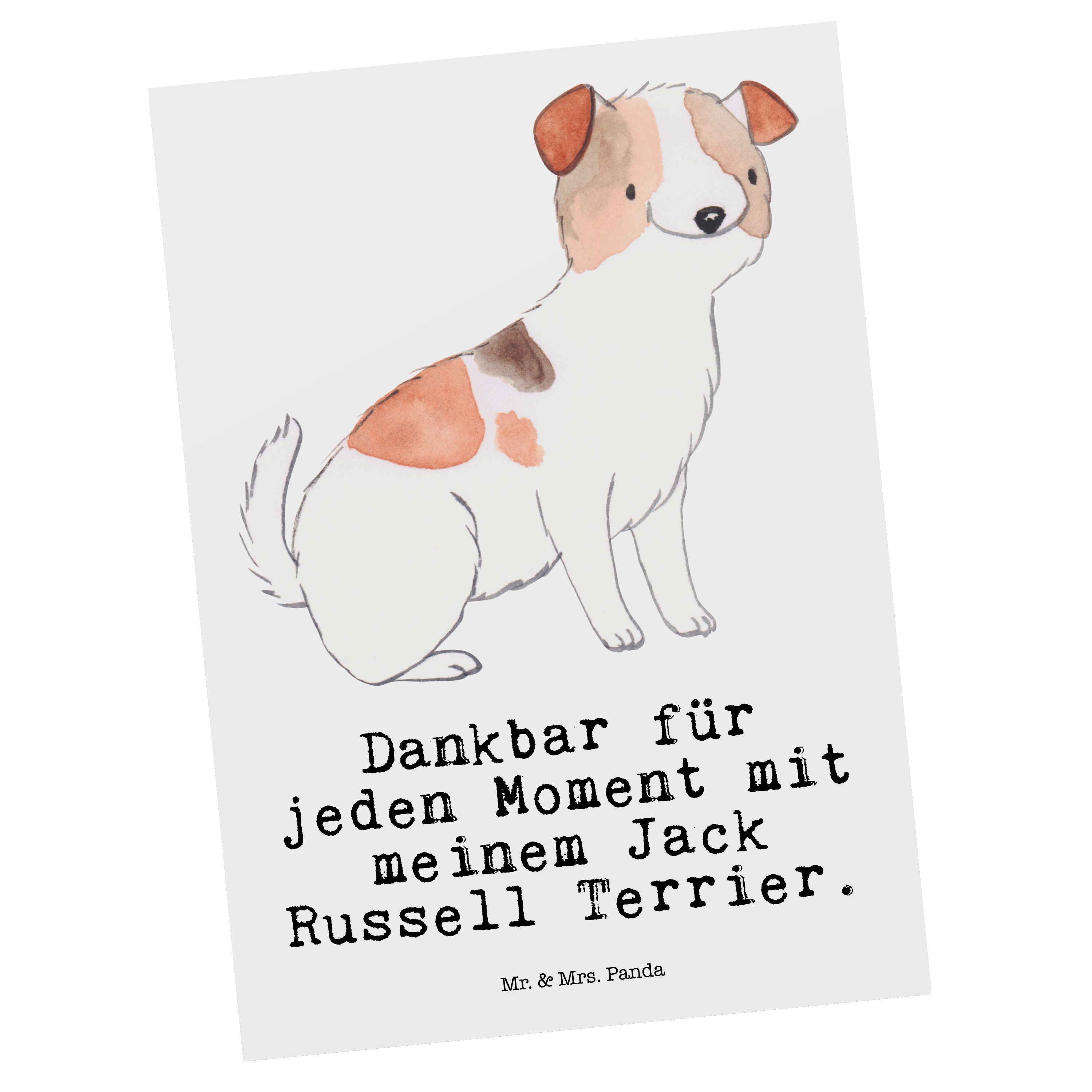 Mr. & Mrs. Panda Postkarte Geschenk, Ansichtskarte, Jack Geschen Moment - Weiß Russell Terrier 