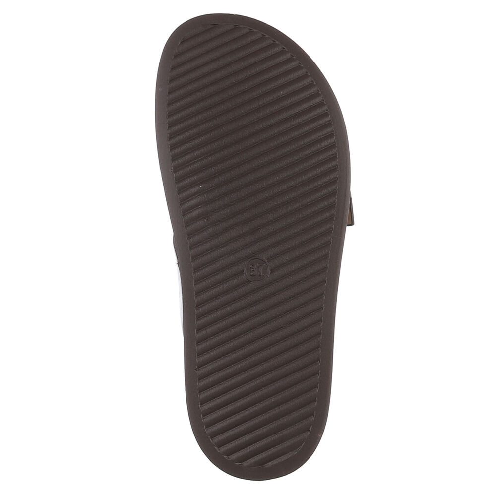 Ital-Design Damen Pantolette mit Schnalle, bequem und modern Pantolette (91971091) Flach Pantoletten in Braun