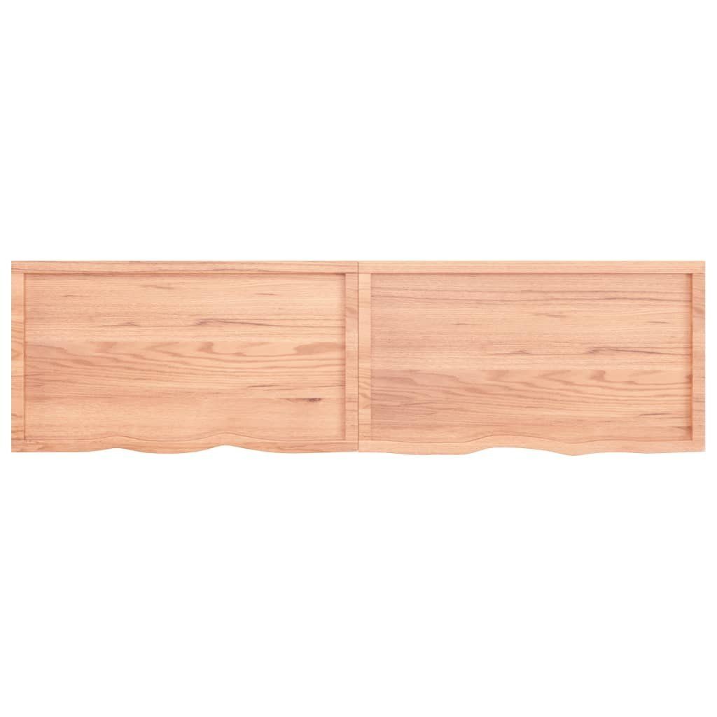 Hellbraun furnicato Eiche Behandelt 220x60x(2-6)cm Tischplatte Massivholz