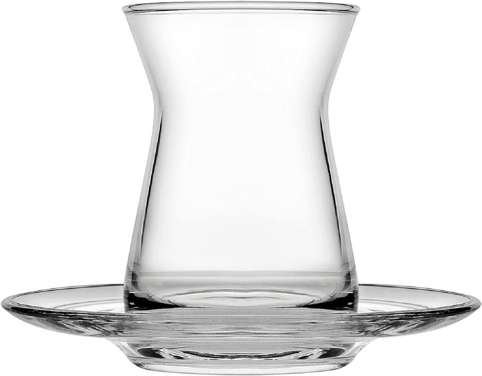 Pasabahce Teeservice Teegläser Set Irem Cay Bardagi 6x Teeglas + 6x Untertasse transparent (12-tlg)