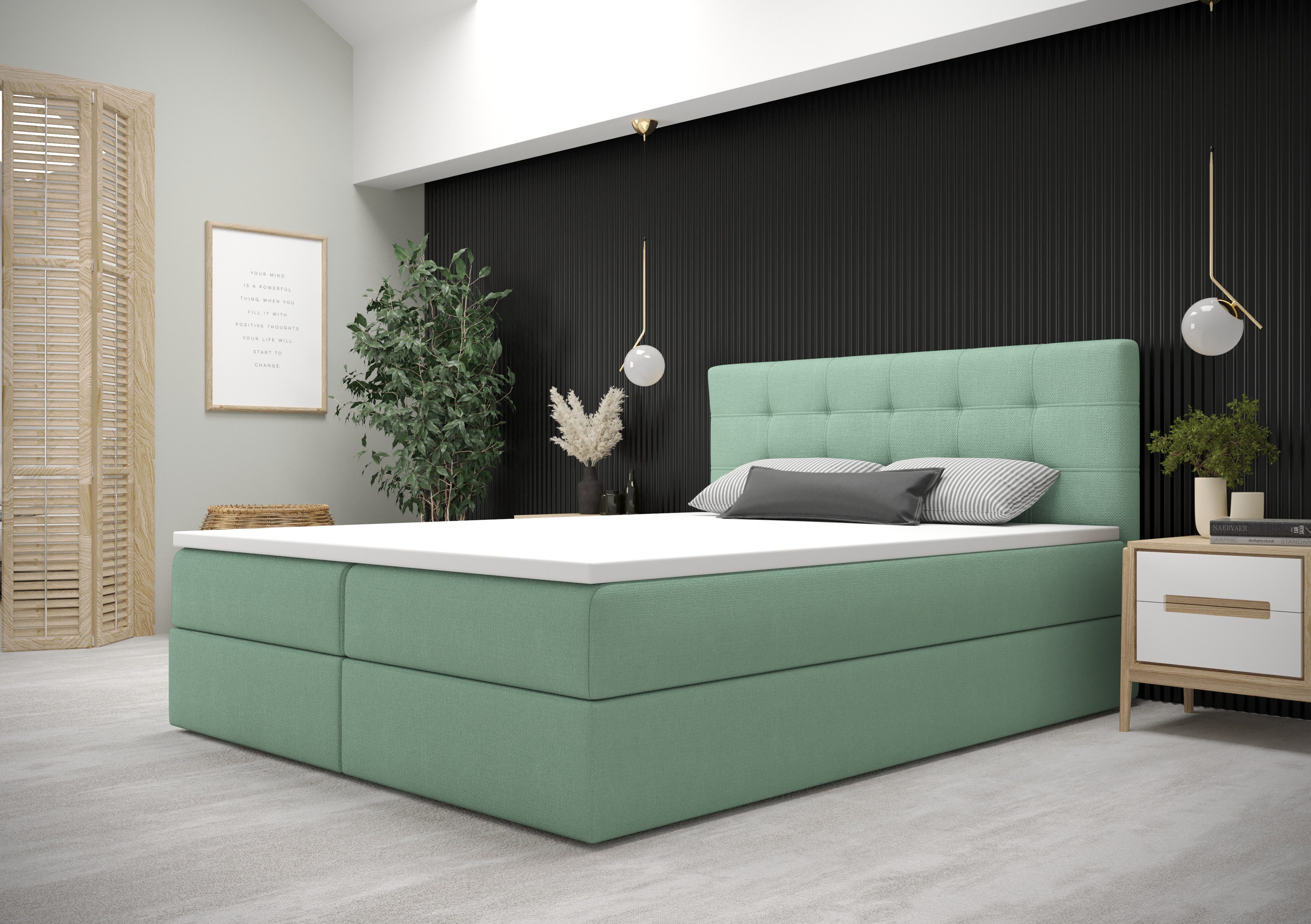 DB-Möbel Boxspringbett DAFO mit Bettkasten und Topper – moderner Komfort und elegantes