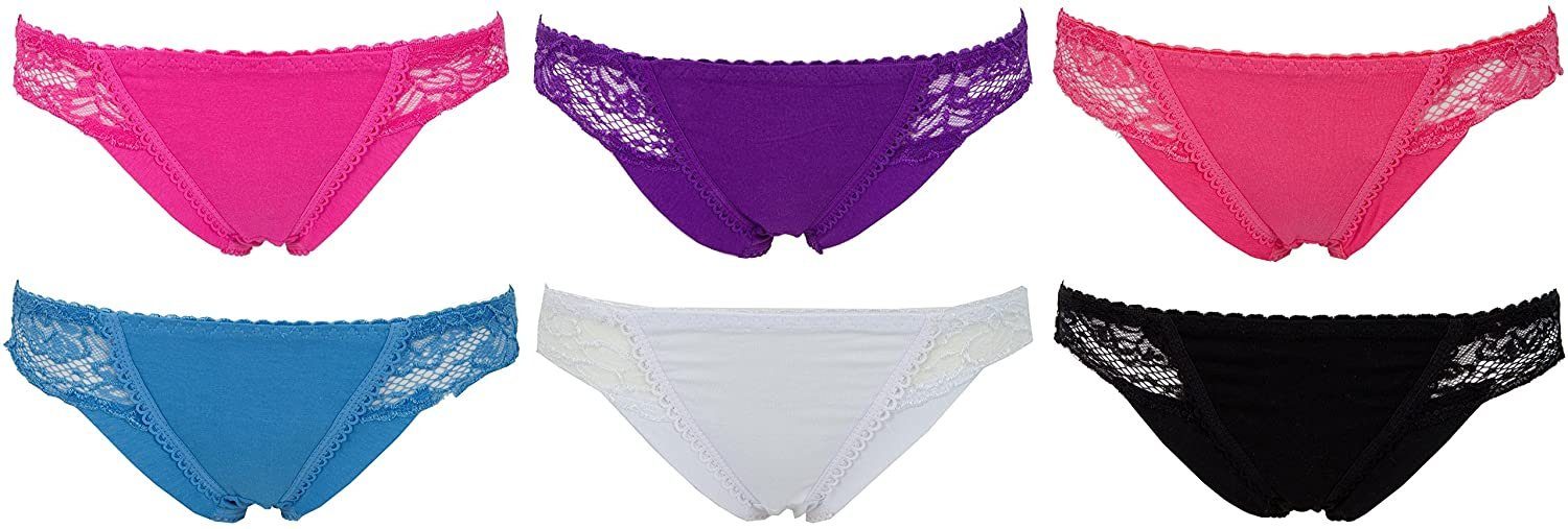 mit mit Hotpants Spitze (6er Damen 86486 Teen Hipster Pantys AvaMia Knickers Pack Spitze 6er Pantys Hotpants Panty Set) French Uni Knickers 86486 6er Pack Damen Teen French Uni Hipster