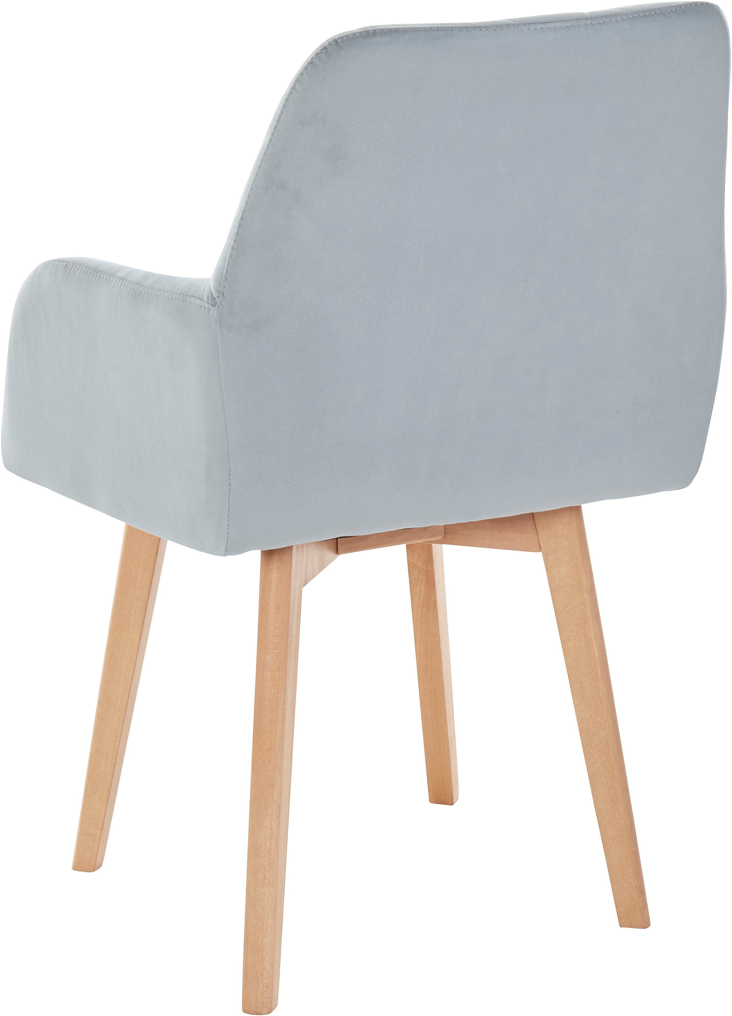 Home affaire Armlehnstuhl Brest (Set, 2 St), Sitz und Rücken gepolstert, Rautensteppung im Rueckenlehne