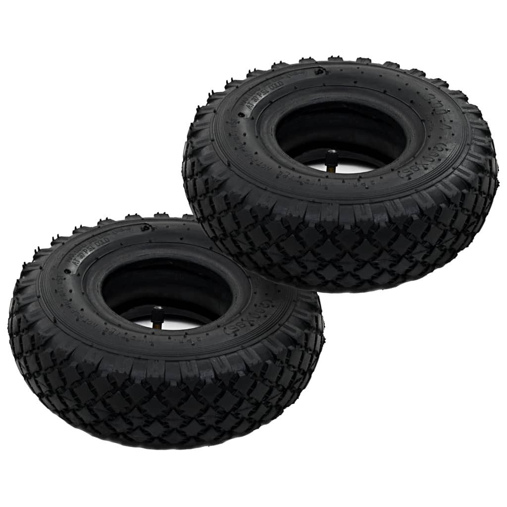 vidaXL Rollwagen 2 Reifen 2 Schläuche 3,00 - 4 260 x 85 für Sackkarren Gummi