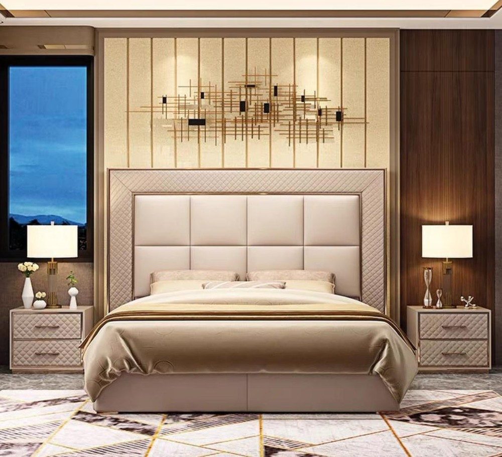 Xlmoebel Polsterbett Luxuriöses Polsterbett aus hochwertigem Leder und Kunstleder (Bett, 1-tlg., Bett), Hergestellt in Europa
