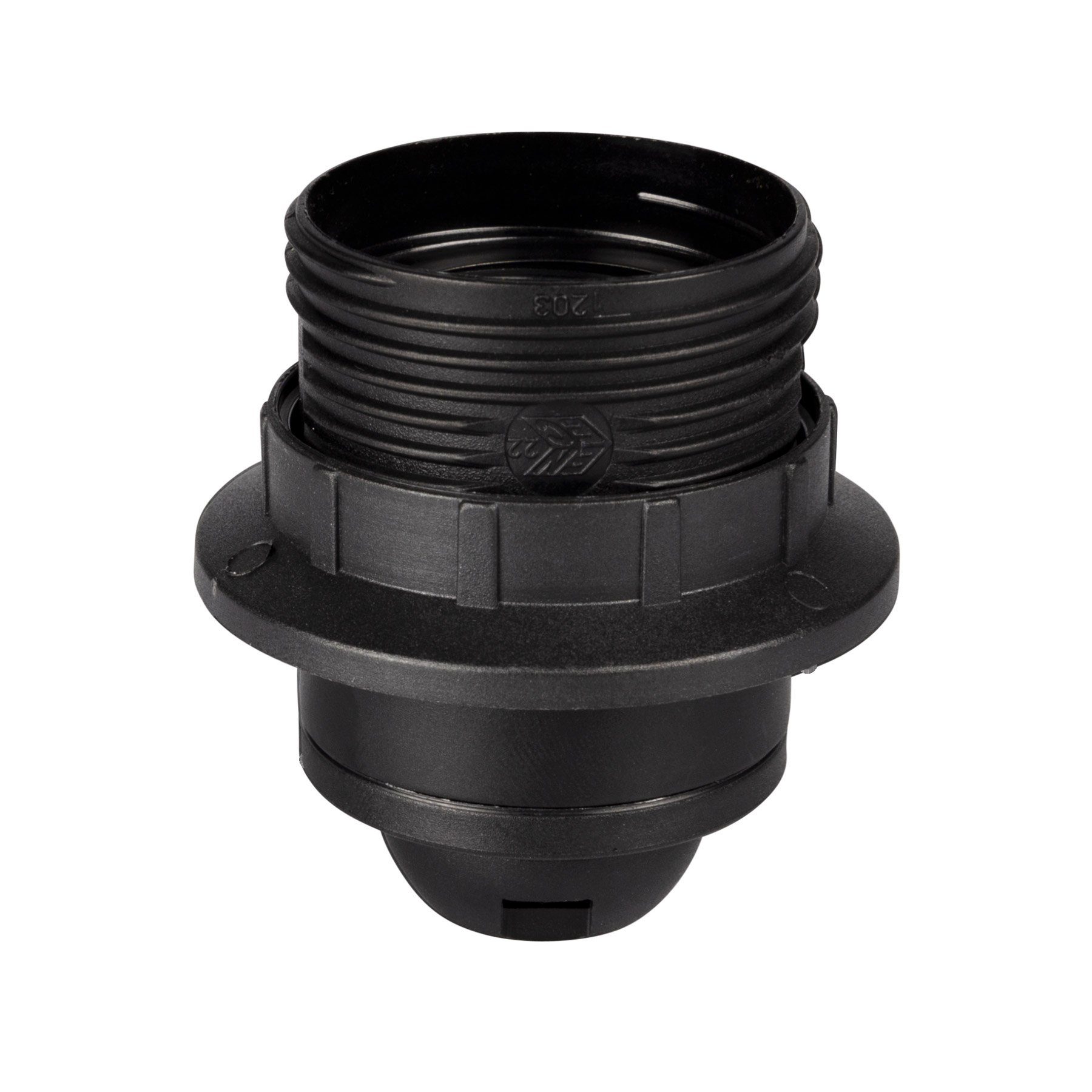 Aling Conel Lampenfassung E27 Lampenfassung (PBT), Gewindefassung mit Einbauring, (Set, 5-St)