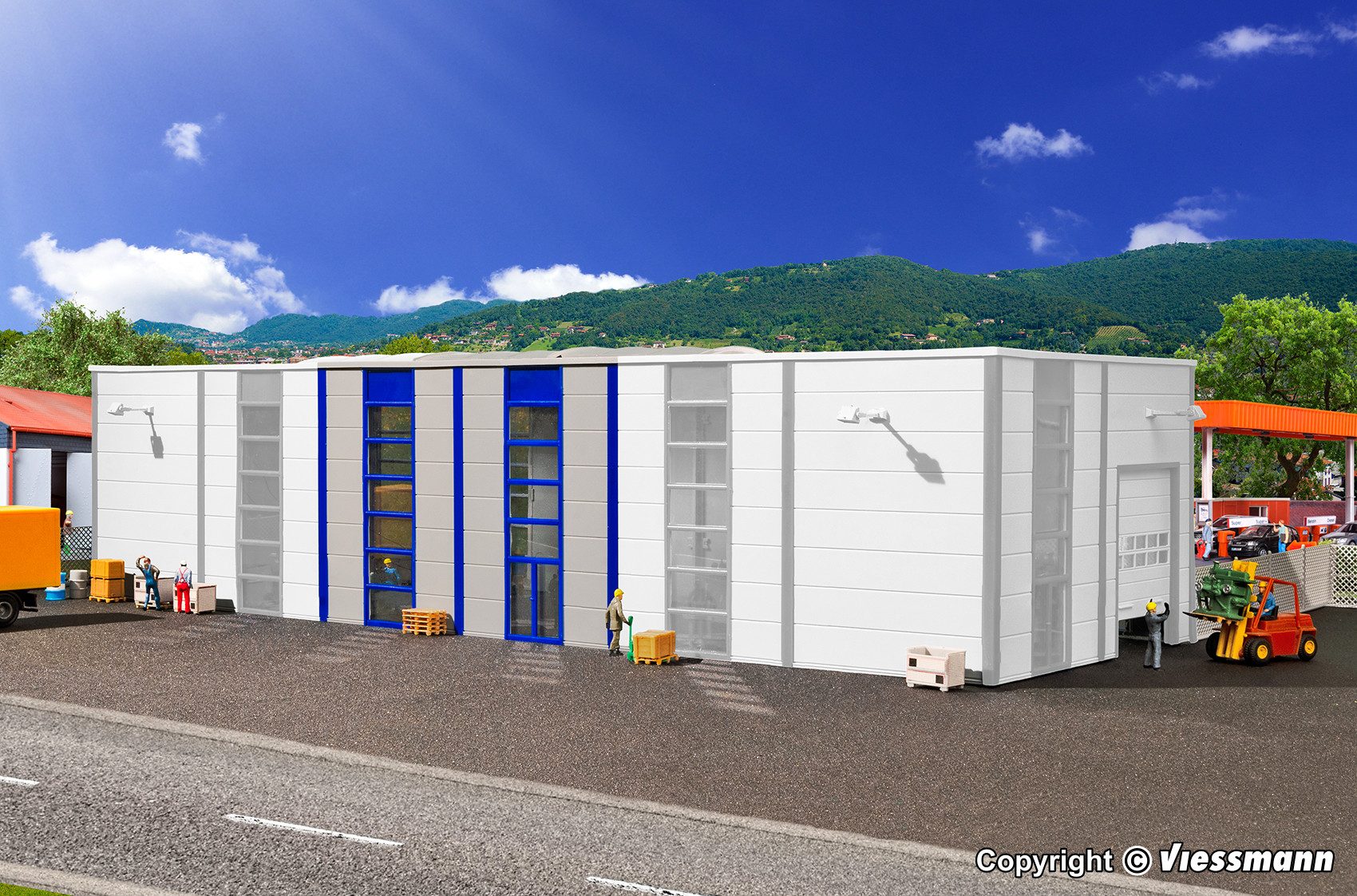 Kibri Modelleisenbahn-Gebäude Kibri H0 39251 Gebäude-Bausatz Erweiterungs-Set für Lager-/ Indust..., Spur H0