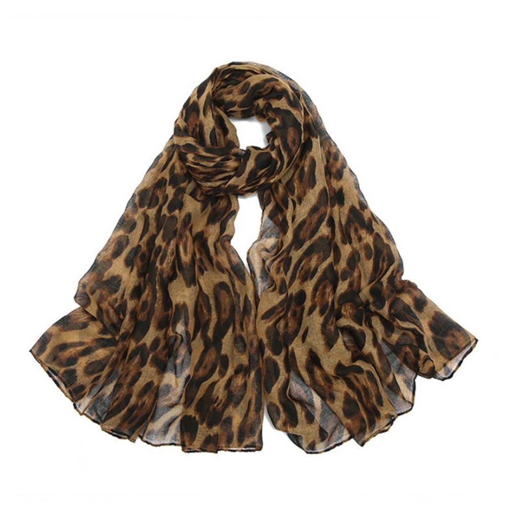 Modeschal Schal Mit Leopardenmuster,Damenschal, Leichtes Halstuch,180 * 80cm