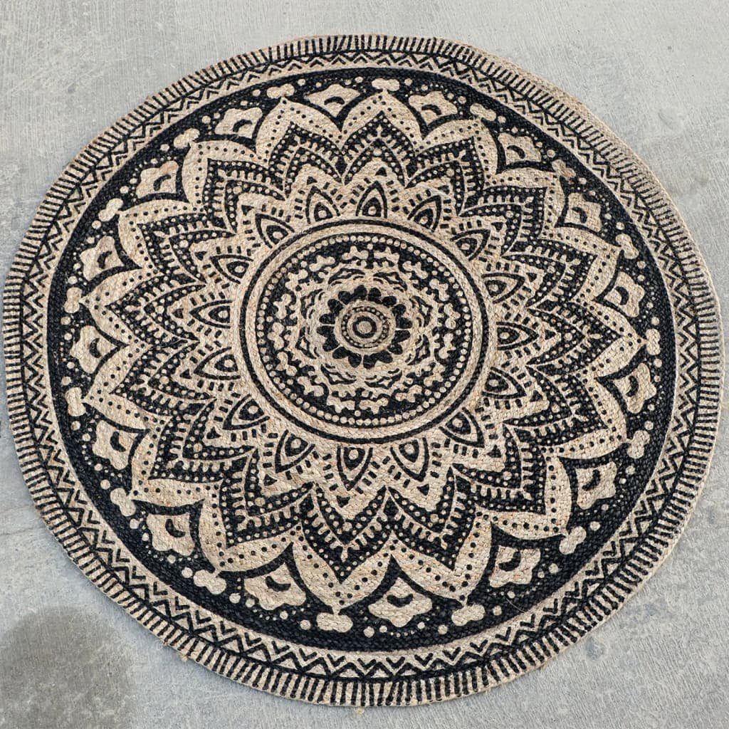 Teppich Teppich Jaipur Classic 150 cm Rund Beige und Schwarz, Dutch  Lifestyle, Runde, Höhe: 1 mm