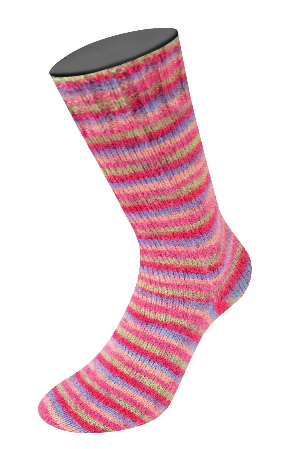 LANA GROSSA Meilenweit 100 g COSY SOCKS MULTI STRIPES Häkelwolle, 400 m (Flauschige Sockenwolle mit Merinowolle mit besonderem Druckeffekt, waschmaschinenfest), – Bild 2 von 2