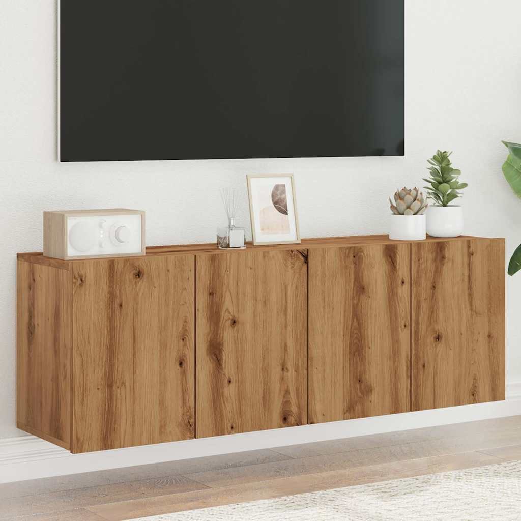 vidaXL TV-Wand TV-Wandschränke 2 Stk. Artisan-Eiche günstig online kaufen
