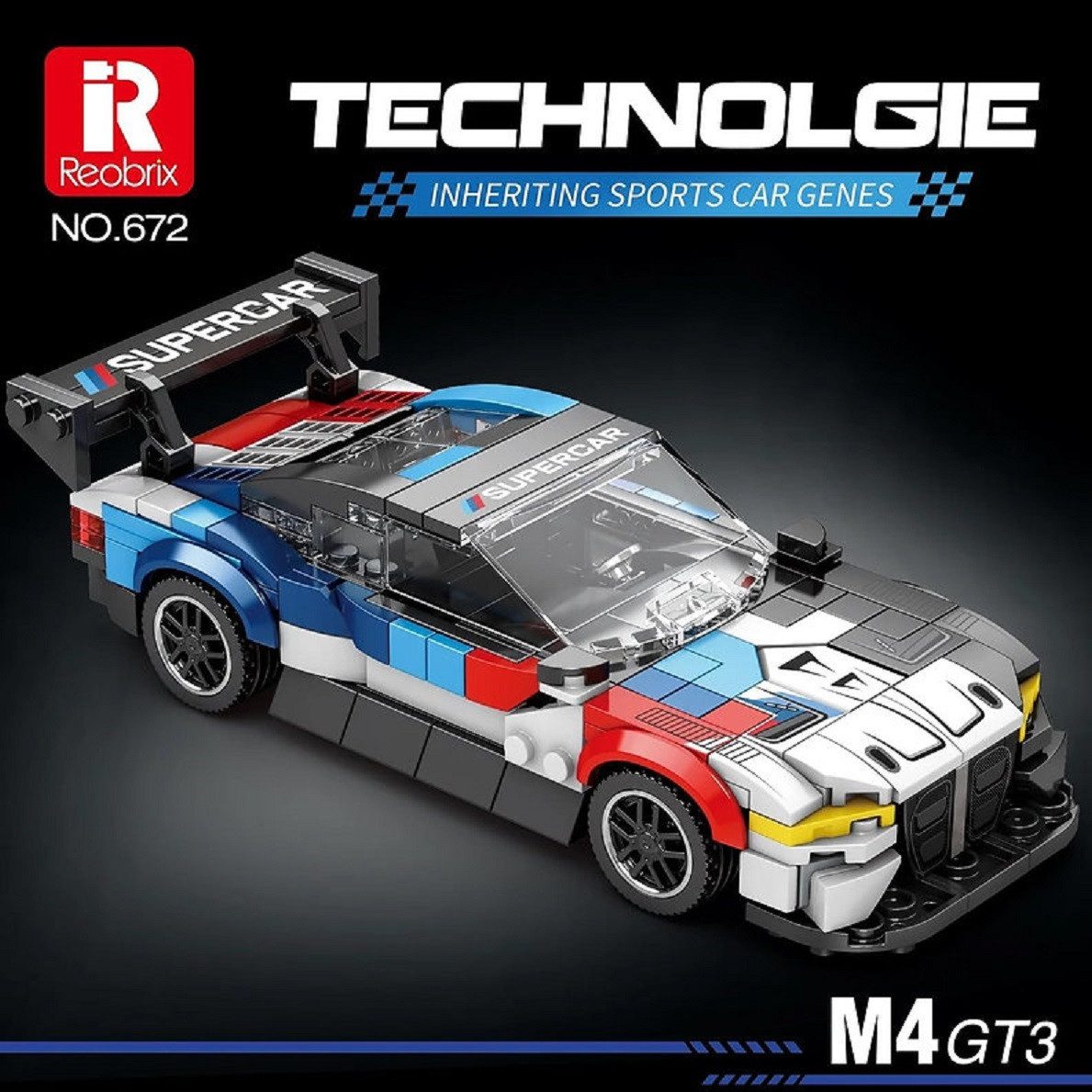 Reobrix 672 M4 GT3 Speed Champion Konstruktions-Spielset, (385 St) – Bild 2 von 5