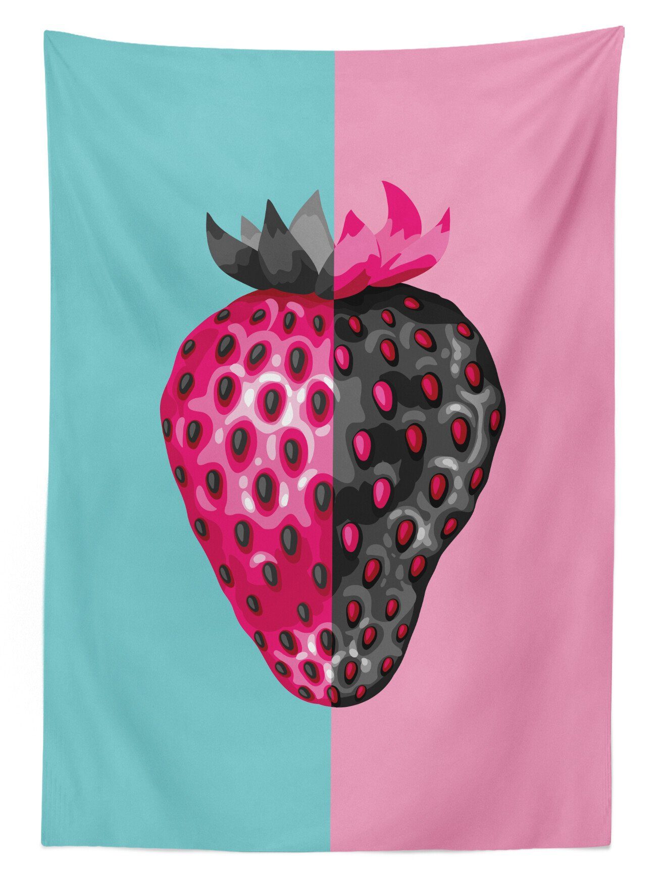 Motiv Bereich Klare Farben, den Waschbar geeignet Tischdecke Erdbeere Farbfest Abstrakt Abakuhaus Für Außen Obst