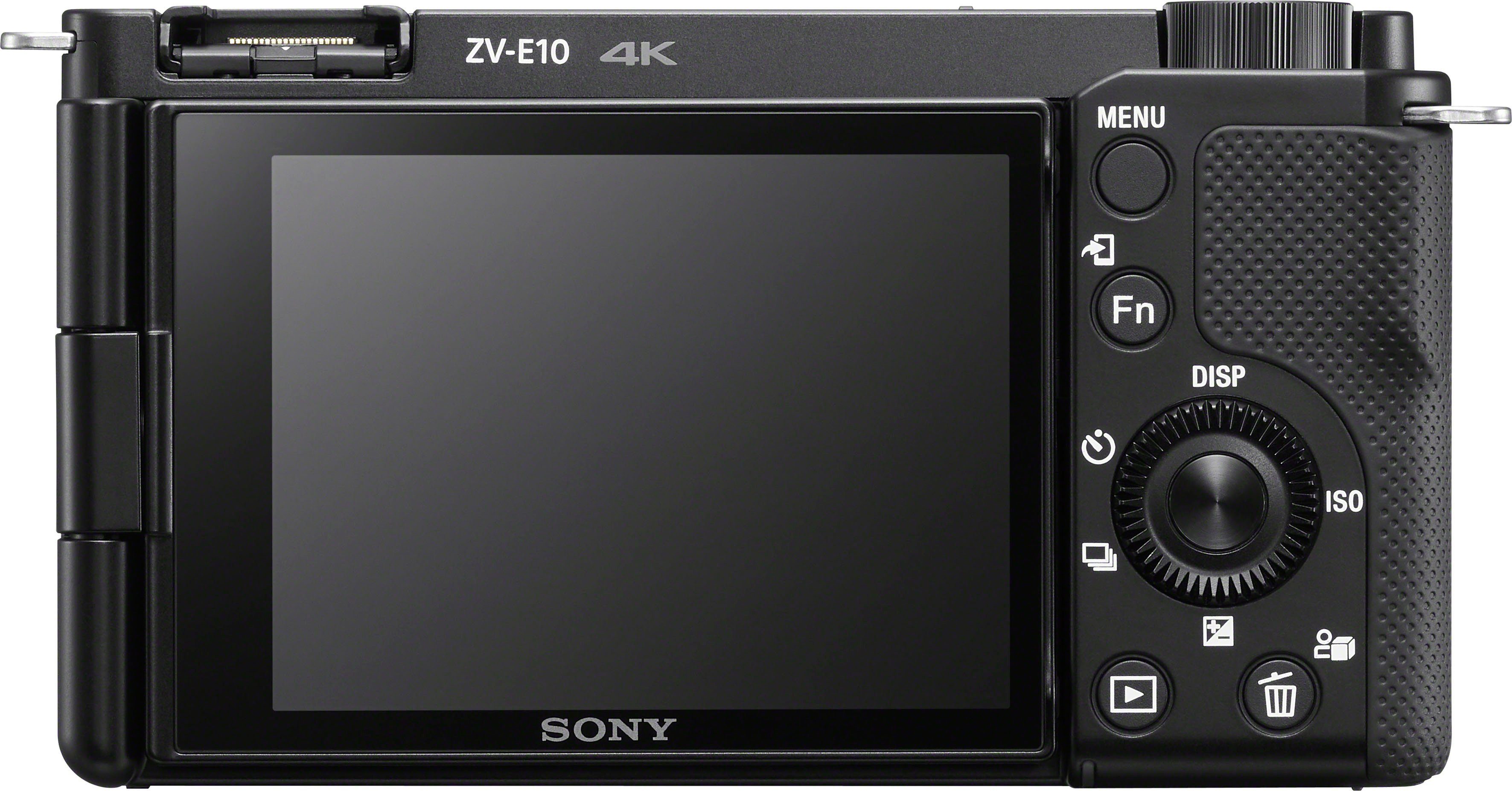 Sony ZV-E10L mm schwenkbarem (SELP1650), Vlog-Kamera Display (WiFi), 24,2 Systemkamera SEL16-50 PZ 50 - F3.5 - mit 16 (E WLAN Bluetooth, OSS MP, inkl. 5.6 Objektiv)