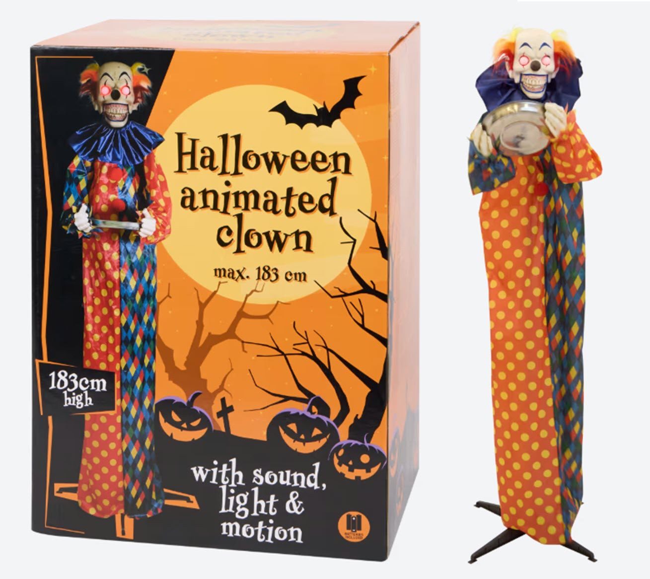 Spectrum Dekoobjekt Halloween Clown/Reaper beweglich 183 cm Halloween-Figur – Bild 2 von 5