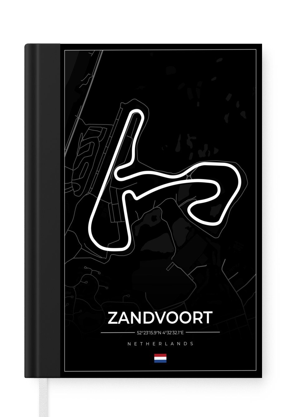 MuchoWow Notizbuch Formel 1 - Rundkurs Zandvoort - Rennstrecke - Niederlande - Schwarz, Journal, Merkzettel, Tagebuch, Notizheft, A5, 98 Seiten, Haushaltsbuch