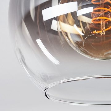 hofstein Deckenleuchte »Stinugliano« Deckenlampe aus Metall/Glas in Schwarz/Rauchfarben, ohne Leuchtmittel, moderne Leuchte mit Schirmen aus Echtglas/Rauchglas (19, 5cm), 1xE27