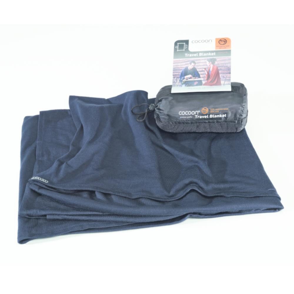 Cocoon Hüttenschlafsack COCOON Reisedecke Merino Wolle / Seide graphite blue
