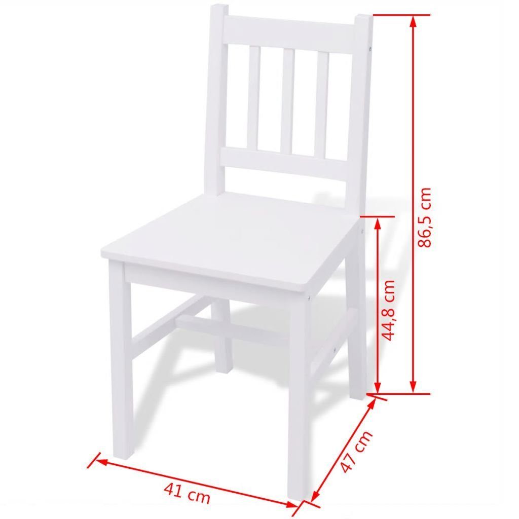 vidaXL Sitzgruppe 3-tlg Esstisch Stühle Weiß Esszimmer Essgruppe Kiefernholz