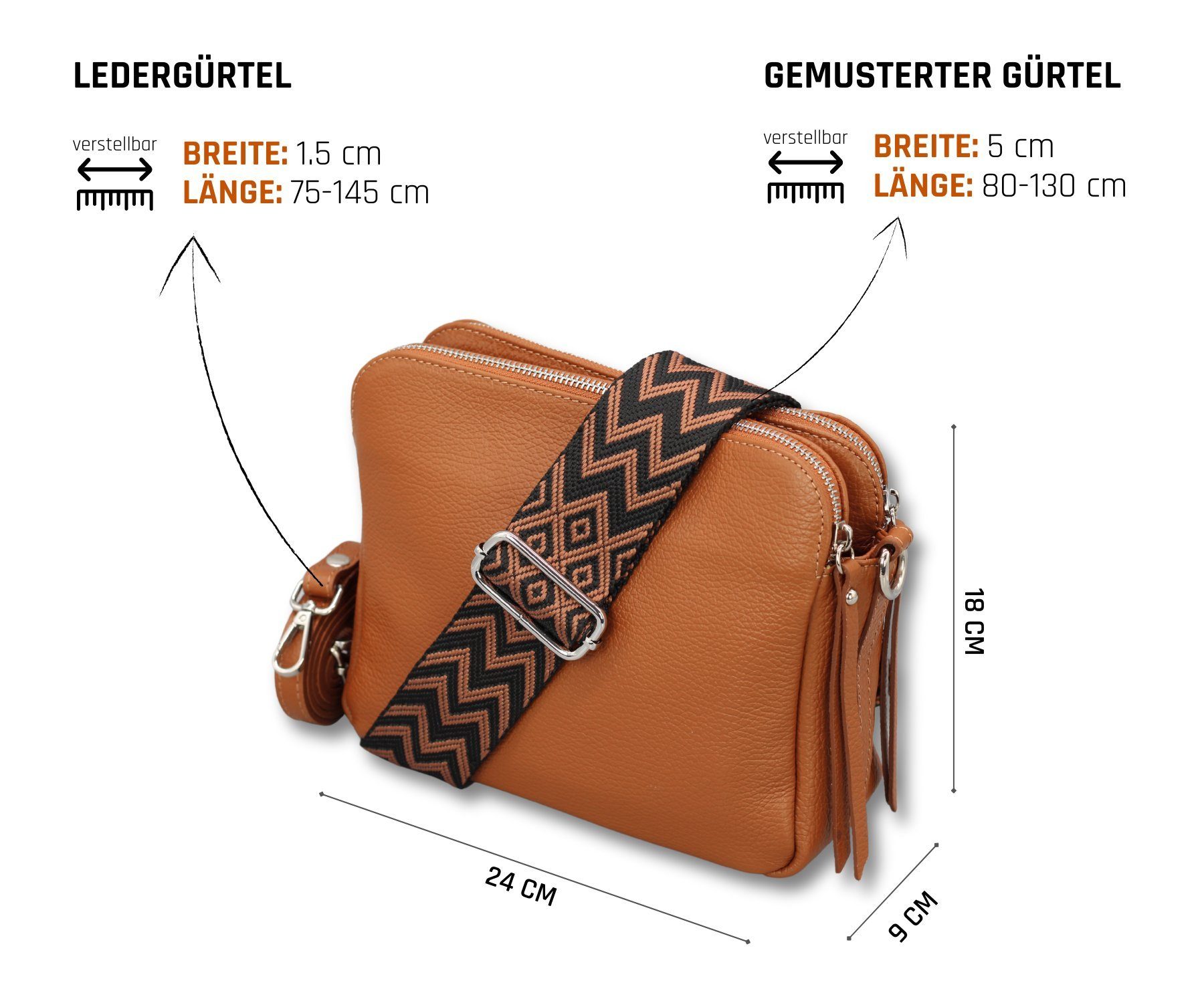 Adel Bags Schultertasche MARA Umhängetasche für Damen, Schultertasche aus E günstig online kaufen