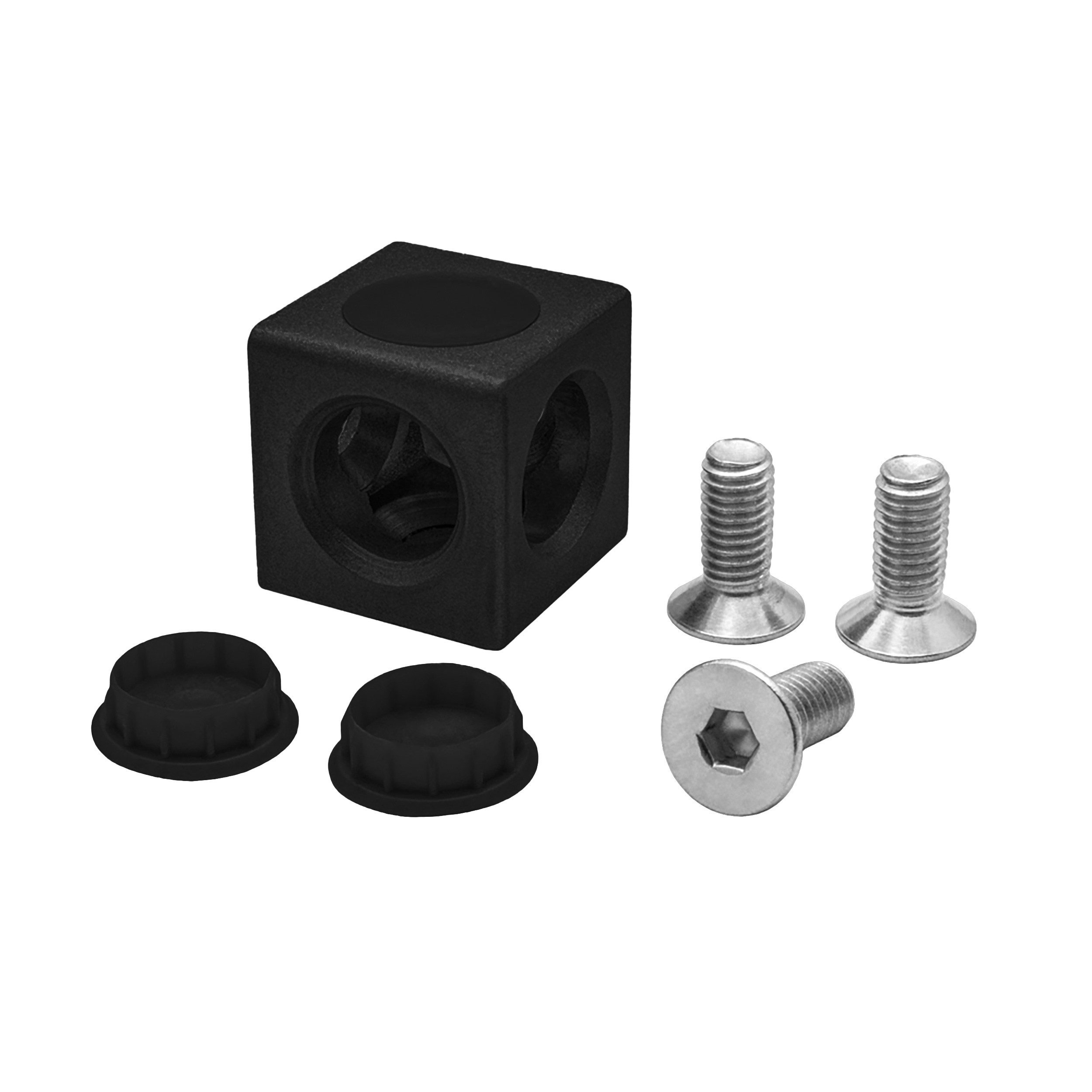 KLAK Profil KLAK 30 - 3-Wege Würfelverbinder Eck-Verbinder Aluprofil 30x30 schwarz