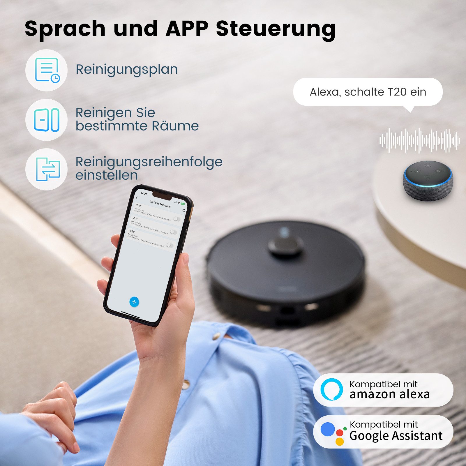 AIRROBO Nass-Trocken-Saugroboter Saugroboter T20+ Staubsauger-roboter mit LiDAR-Navigation